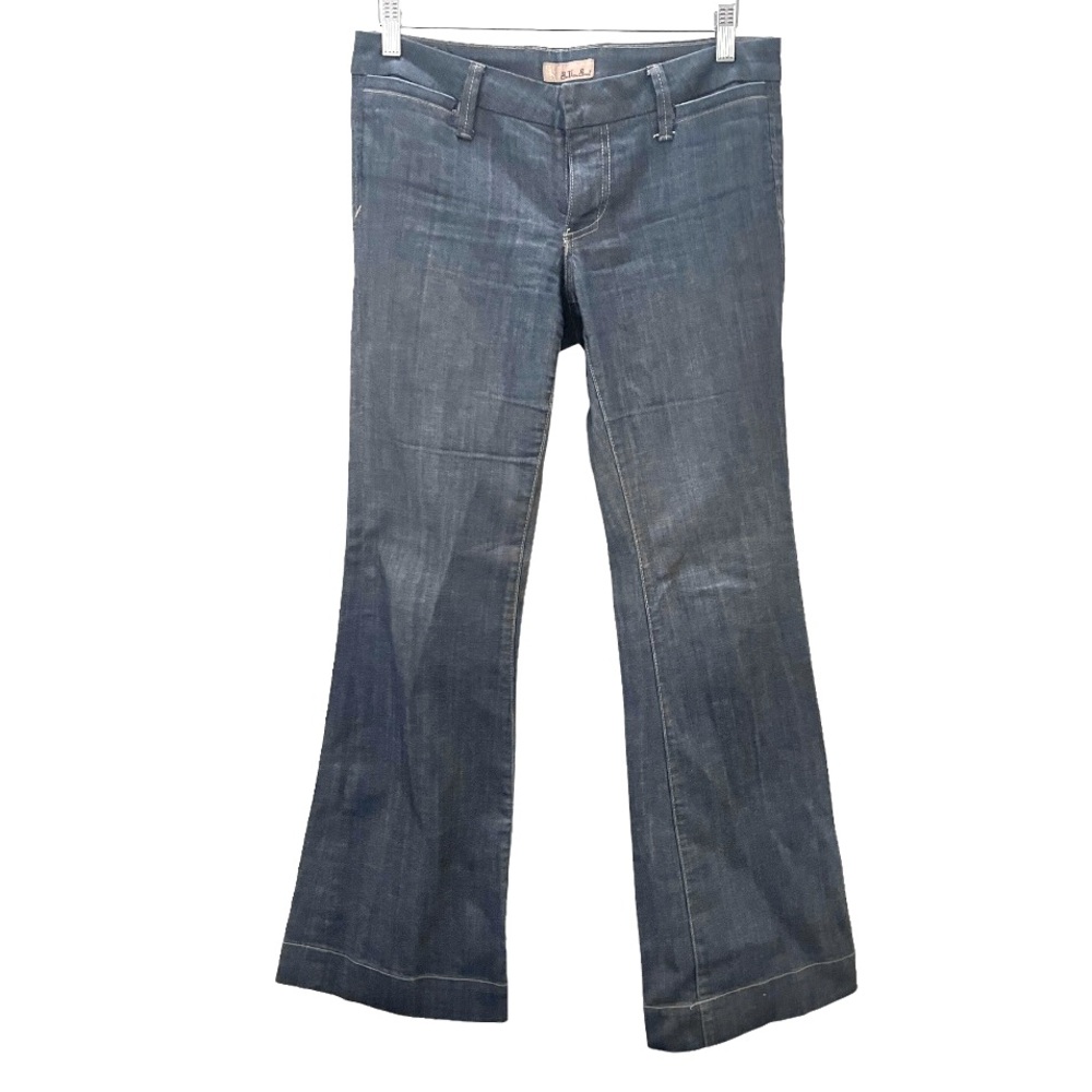 See Thru Soul Dark Vintage Wash Flare Leg Jeans 28